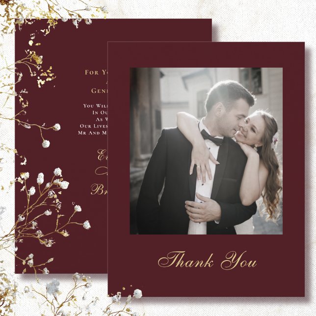 Convite Obrigado Casamento Escrito Dourado Branco Vermelho (Criador carregado)