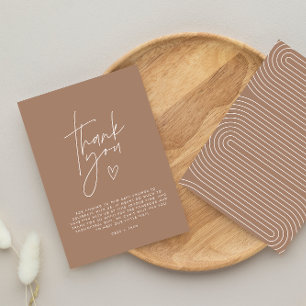 Convite obrigado chá de fraldas elegante moderno marrom