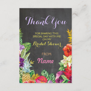 Convite Obrigado Chá de panela Chalk Aloha Luau Cards