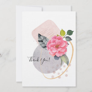Convite Obrigado! Colagem Floral