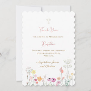 Convite obrigado colorido de flores silvestres para o cart