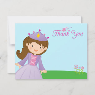 Convite Obrigado de aniversário da menina da princesa doce