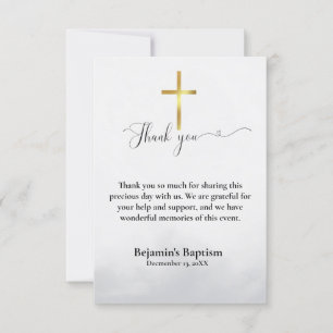 Convite Obrigado de batismo para caligrafia moderna