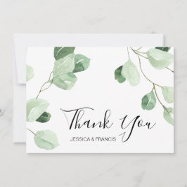 Convite obrigado de casamento de eucalipto d'água