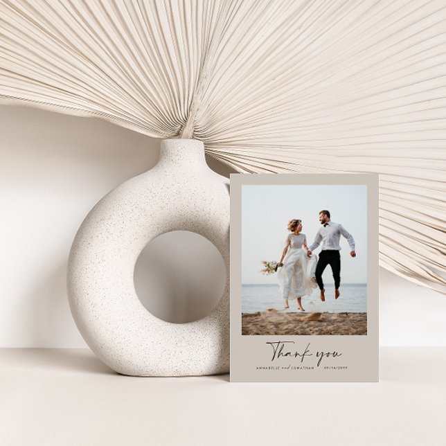 Convite Obrigado de casamento, sua cinza moderna, foto de  (Criador carregado)