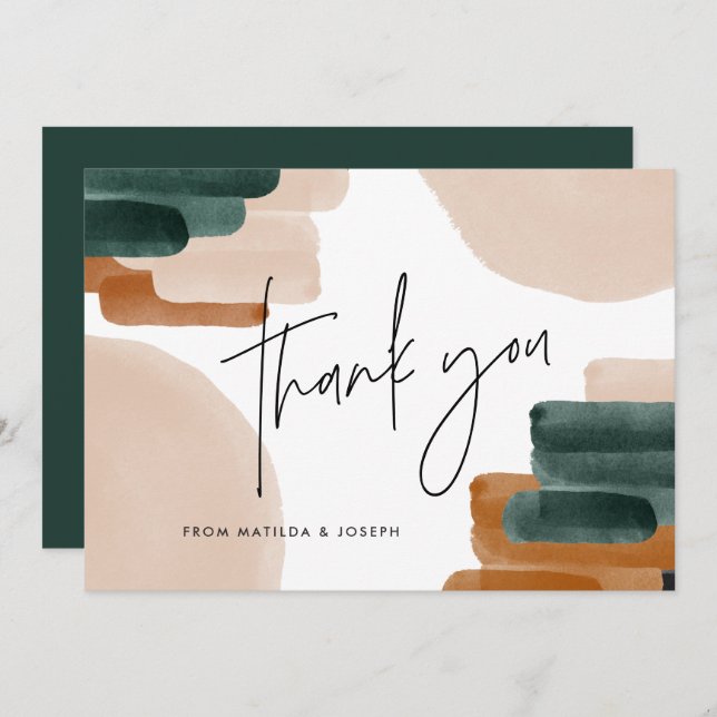 Convite obrigado de chá de fraldas terracotta para downloa (Frente/Verso)