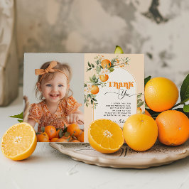 Convite Obrigado de fotos da festa de aniversário de citro