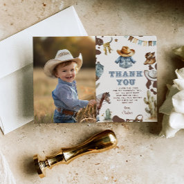 Convite Obrigado de fotos de aniversário do Western First