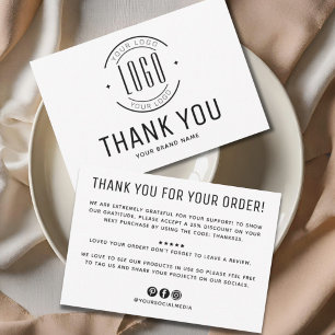 Convite Obrigado de negócios de logotipo personalizado da 