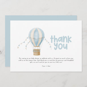Convite obrigado do chá de fraldas seu balão de ar quente 