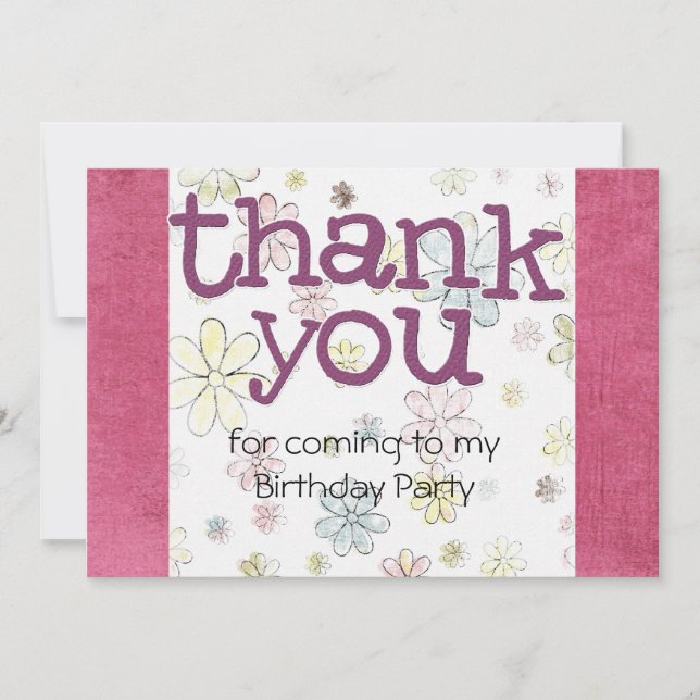 Convite Obrigado do partido de aniversário de criança você (Frente)