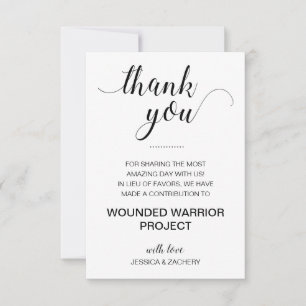 Convite Obrigado Donate ao Casamento de Caridade
