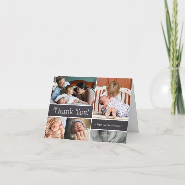 Convite Obrigado e Apresentando as segundas fotos do bebê (Frente)