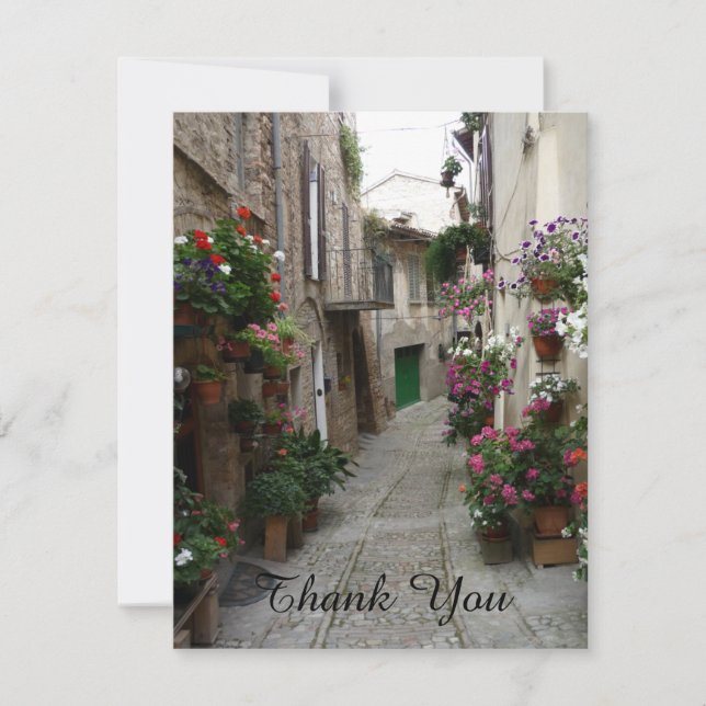 Convite Obrigado floresce o Sidestreet italiano Notecard (Frente)