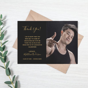 Convite Obrigado Formando foto preto