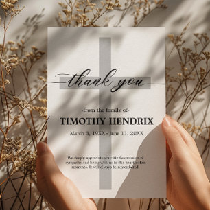 Convite Obrigado Funeral Cloudy Simpatiy Grief Card