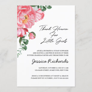 Convite Obrigado Heaven for Little Girls Chá Invitation