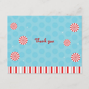 Convite Obrigado liso do Peppermint do inverno você