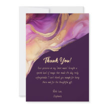 Obrigado-Moderno Abstrato Roxo Rosa e Dourado-