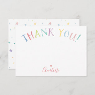 Convite OBRIGADO NOTAR cores pastel das letras do