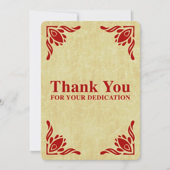 Convite obrigado para sua dedicação (Frente)