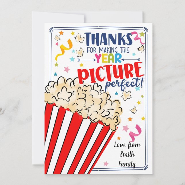 Convite Obrigado pela foto do ano perfeito para o presente (Frente)