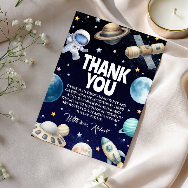 Convite Obrigado pelo Aniversário do Astronauta no Espaço  (Criador carregado)