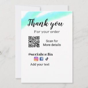 Convite Obrigado pelo seu pedido adicionar q r detalhes de