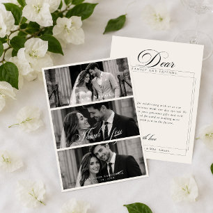 Convite Obrigado por fotos de casamento de caligrafia em m