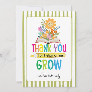 Convite Obrigado por me ajudar a crescer titular do vouche