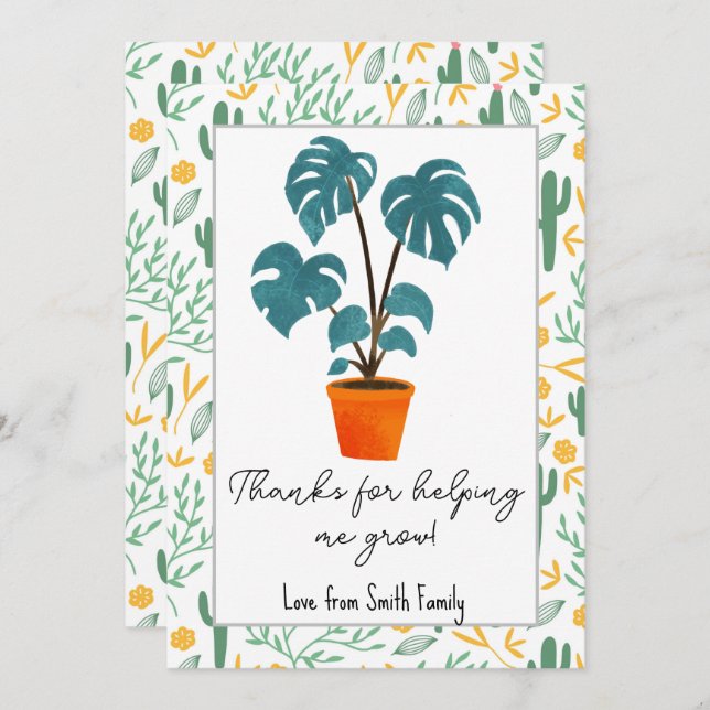 Convite Obrigado por me ajudar a fazer crescer o título de (Frente/Verso)