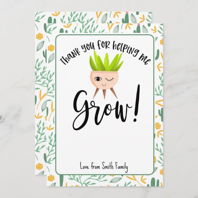 Convite Obrigado por me ajudar a fazer crescer o título de (Frente/Verso)