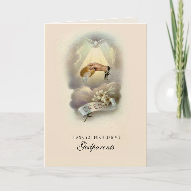 Convite Obrigado por serem meus padrinhos católicos (Frente)
