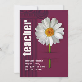 Convite Obrigado, Professor. Placa personalizada Daisy Des