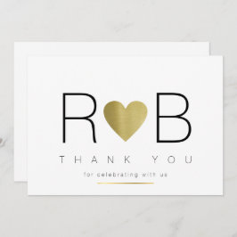 Convite obrigado que você ama as iniciais do & casal, clar