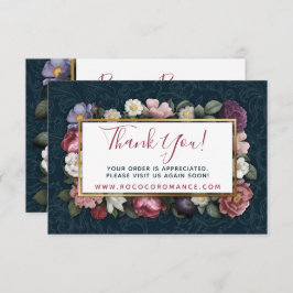 Convite Obrigado Rococo Damask & Elegant Floral Card