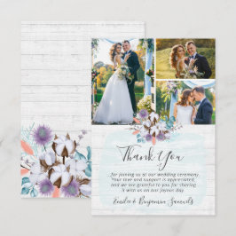 Convite Obrigado Southern Cotton Country Wedding Card