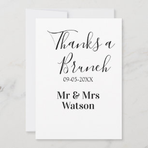 Convite Obrigado um brunch pós-casamento nome data simples