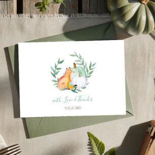 Convite Obrigado verde da floresta da abóbora do Fox voc