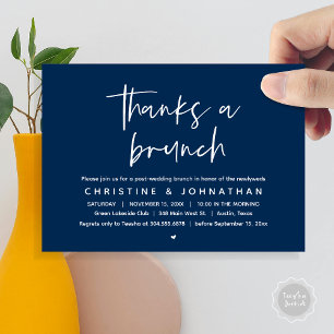 Convite Obrigados A Brunch, Celebração de Casamento Poste 