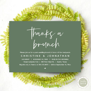 Convite Obrigados A Brunch, Celebração de Casamento Poste 