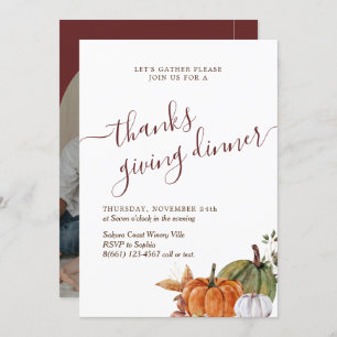 Convite Obrigados de Borgonha de Fotografias com Arch Míni