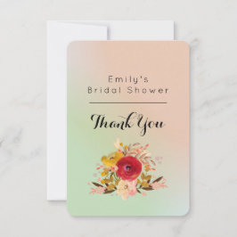 Convite Obrigados de Chá de panela de Buquê Floral Waterco