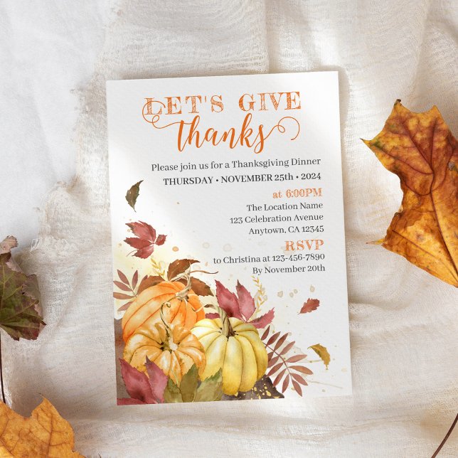 Convite Obrigados de vamos, Janto de Ação de Graças (Criador carregado)