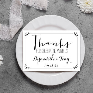 Convite Obrigados Para Celebrar Conosco! Casamento Obrigad