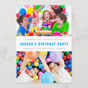 Convite Obrigados para chegar a nossa Festa de aniversário