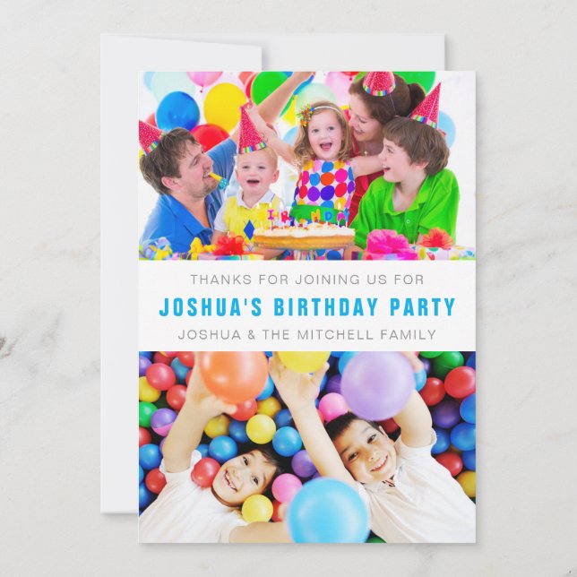 Convite Obrigados para vir a nossa Festa de aniversário in (Verso)