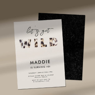 Convite Obter Leopardo Selvagem Leopard Letters Elegante a