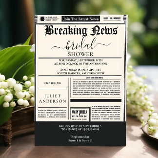 Convite Obter Vintage Pays Antiga Retro Newpaper Chá de pa