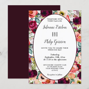 Convite ocasional floral do casamento do jardim